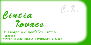 cintia kovacs business card